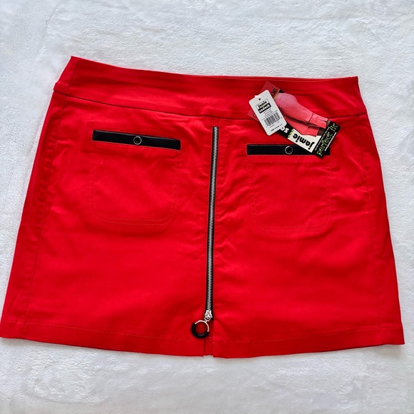 JAMIE SADOCK Skinnylicious Red With Black Trim Pull On Skorts--NWT--16 - Picture 2 of 13